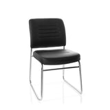 Silla de confidente negra TONSO V con tapizado y estructura de patín de hjh OFFICE – vista de 360° (vista frontal 20°)