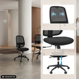 Silla de oficina profesional Minoro B en negro con respaldo transpirable y pistón de gas de hjh OFFICE (imagen generada por IA)