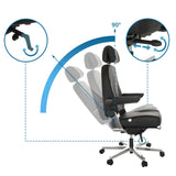 Respaldo ajustable con inclinación de 90 grados de la Silla giratoria XXL 24 HOURS F de hjh OFFICE