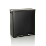 Papelera negra CLEAN XI con dos compartimentos separados y dos pedales de hjh OFFICE – vista de 360° (vista frontal 15°)