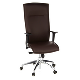 Sillón de alta gama MURANO 20 marrón oscuro con reposabrazos y base de cinco ruedas de hjh OFFICE – vista de 360° (vista frontal 20°)