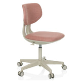 Silla giratoria para niños KID CLASSIC rosa con asiento acolchado y base de cinco ruedas de hjh OFFICE – vista de 360° (vista frontal en diagonal 60°)