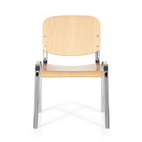 Silla de cuatro patas XT 600 C H en haya con estructura de cromo de hjh OFFICE – vista de 360° (vista frontal 0°)