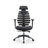 Silla de oficina profesional ERGO LINE II PRO negra con tapizado de tela y base de cinco ruedas de hjh OFFICE – vista de 360° (vista frontal 0°)