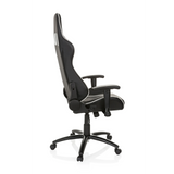 Silla gaming LEAGUE PRO en blanco y negro con reposacabezas y base de cinco ruedas de hjh OFFICE – vista de 360° (vista lateral 100°)