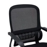 Respaldo de malla negra con soporte lumbar integrado de la silla de viga voladiza Ergomy Meet de hjh OFFICE