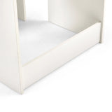 Esquina inferior y placa base de un mueble blanco Glamdesk de hjh LIVING
