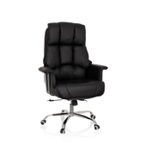 Sillón de oficina profesional COMMANDER negro con tapicería acolchada y base de cinco ruedas de hjh OFFICE – vista de 360° (vista frontal 20°)