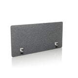 Separador de mesa FLEXMIUT 3D gris con dos fijaciones de mesa de hjh OFFICE – vista de 360° (vista frontal en diagonal 31°)