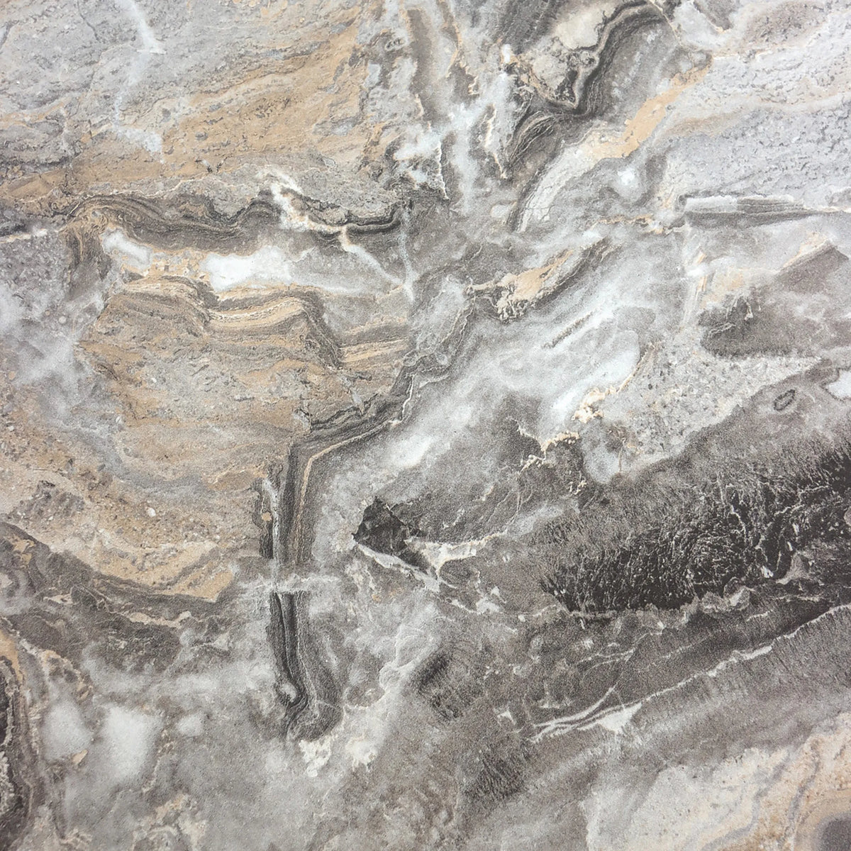 Superficie de mármol gris de la mesa de centro BISMO con vetas naturales de hjh LIVING