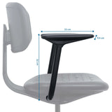 Dibujo dimensional del Reposabrazos TOP WORK B - A con 23 cm de ancho y 32 cm de alto de hjh OFFICE