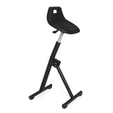 Asiento de pie TOP WORK 31 negro con casco de asiento y pie en T de hjh OFFICE – vista de 360° (vista frontal en diagonal 60°)