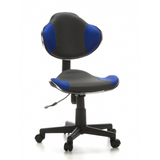Silla giratoria para niños KIDDY GTI-2 en color gris azulado con respaldo de malla y base de cinco ruedas de hjh OFFICE – vista de 360° (vista frontal 20°)