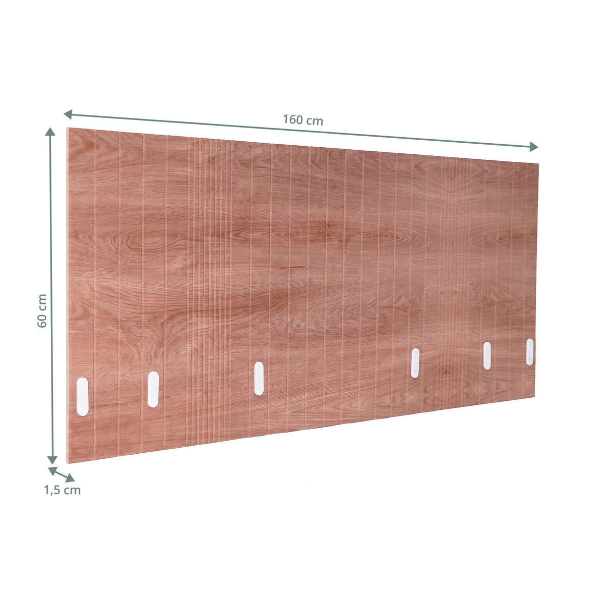 Dibujo técnico del separador de mesa FLEXMIUT ROLL W en marrón, 160 × 60 cm de hjh OFFICE