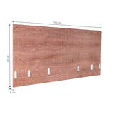 Dibujo técnico del separador de mesa FLEXMIUT ROLL W en marrón, 160 × 60 cm de hjh OFFICE