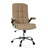 Sillón de oficina Home Office RELAX WD 100 beige con tapizado de pana y base de cinco ruedas de MyBuero – vista de 360° (vista frontal 15°)