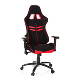 Silla gaming LEAGUE PRO I en negro y rojo con dos aberturas para el reposacabezas y base de cinco ruedas de hjh OFFICE – vista de 360° (vista frontal 20°)