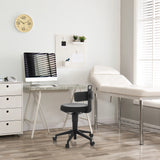 Taburete giratorio TOP WORK FLEX PU negro con tapizado de cuero sintético y cinco ruedas de hjh OFFICE