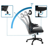 Respaldo ajustable con ángulo de inclinación de 90 grados de la Silla Home Office ERGOMY FLEX de MyBuero