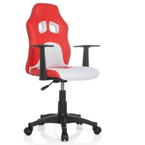 Kinderdrehstuhl TEEN GAME AL in Rot und Weiß mit zwei Kopfstützenausschnitten von hjh OFFICE