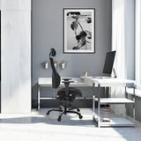 Silla giratoria XXL 24 HOURS BASIC negra con reposacabezas y tapizado de tela de hjh OFFICE