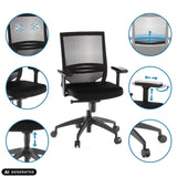 Silla de oficina profesional PORTO BASE con varias opciones de ajuste y respaldo de malla de hjh OFFICE (imagen generada por IA)