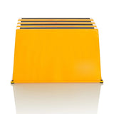 Taburete bajo amarillo TIO-E1 con tres peldaños antideslizantes de hjh OFFICE – vista de 360° (vista frontal 0°)