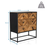 Vista de dimensiones del aparador SANTJAGO BLACK SUN L con 63 × 32 cm y una altura de 70,5 cm de hjh LIVING
