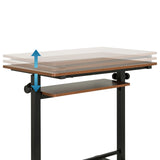Tablero ajustable en altura del escritorio de pie WORKSTATION II en negro y nogal de hjh OFFICE
