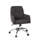 Silla Home Office SHAKE 350 en gris oscuro con patrón acolchado y base de cinco ruedas de hjh OFFICE – vista de 360° (vista frontal 20°)