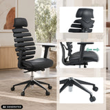 Silla de oficina profesional ERGO LINE II PRO negra de cuero con reposabrazos ajustables de hjh OFFICE (imagen generada por IA)