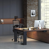 Sillón de alta gama SENATOR PRO en negro con respaldo de malla y reposabrazos de hjh OFFICE