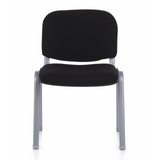 Silla de cuatro patas XT 600 S negra con estructura plateada de hjh OFFICE – vista de 360° (vista frontal 0°)