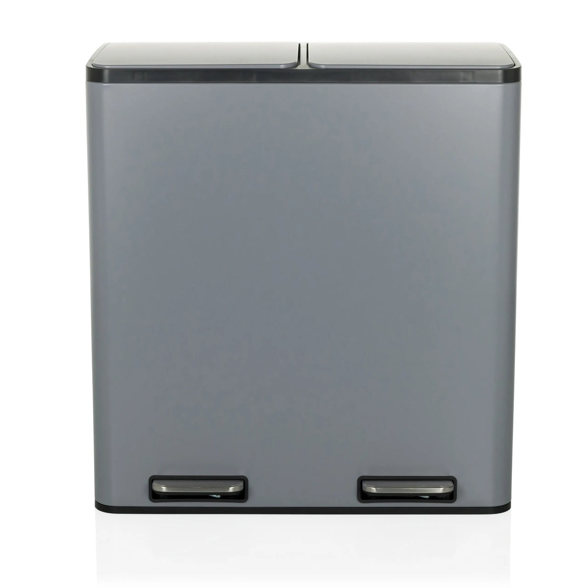 Papelera Clean 13 gris con dos compartimentos y dos pedales de hjh OFFICE – vista de 360° (vista frontal 0°)