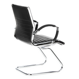 Silla de viga voladiza PARMA V negra con travesaños y reposabrazos de hjh OFFICE – vista de 360° (vista trasera en diagonal 120°)