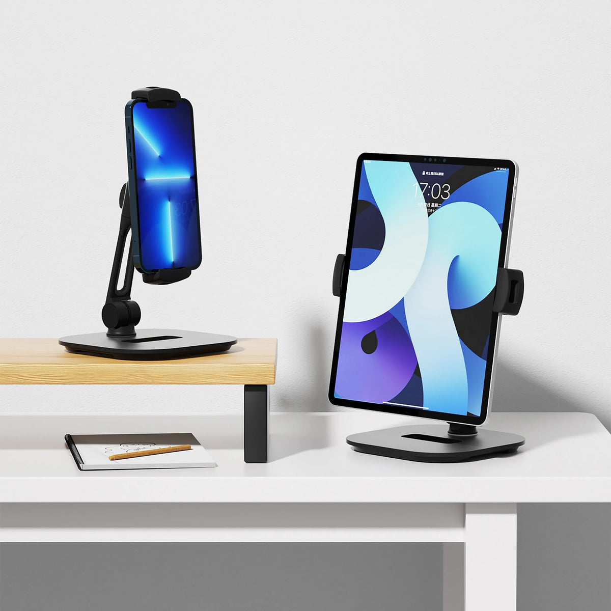 Soporte para teléfono móvil y tableta FLEXMOBI IV en negro para smartphone y tableta de hjh OFFICE