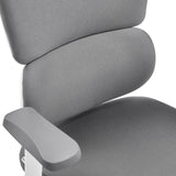 Tapa de tela gris y reposabrazos de la silla de oficina profesional Ergomy WF 2 con estructura blanca de hjh OFFICE
