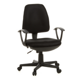 Silla Home Office CITY 10 negra con respaldo de malla, reposabrazos y base de cinco ruedas de hjh OFFICE – vista de 360° (vista frontal 20°)