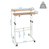 Dibujo dimensional del escritorio de pie WORKSTATION I de 80 × 61 cm y una capacidad de carga de 20 kg de hjh OFFICE