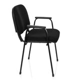 Silla de cuatro patas XT 650 negra con reposabrazos y asiento acolchado de hjh OFFICE – vista de 360° (vista lateral 80°)