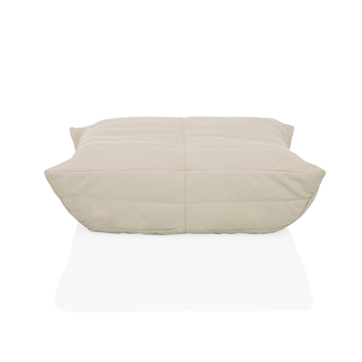 Pufs Sitzolo Podi color beige con funda de tela acanalada de hjh LIVING – vista de 360° (vista frontal 0°)