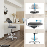 Respaldo, asiento y altura ajustables de la silla de trabajo TOP WORK 40 W de hjh OFFICE (imagen generada por IA)
