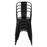 Sillas de comedor VANTAGGIO BRUSH negras apilables con respaldo de listones de hjh OFFICE