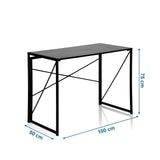 Vista de dimensiones del escritorio plegable EASY UP MULTI de 100 × 50 cm y 75 cm de altura de hjh OFFICE