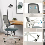Silla Home Office MIKO W ECO en gris con respaldo de malla transpirable, reposabrazos ajustables y ruedas de hjh OFFICE