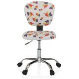 Silla giratoria para niños KID BUBBLE con motivo de arcoíris colorido y base de cinco ruedas de hjh OFFICE – vista de 360° (vista frontal 0°)