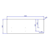 Dibujo técnico del separador de mesa FLEXMIUT D 160 de 160 x 62 cm de hjh OFFICE