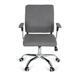 Sillón de oficina Home Office CHARLES I en color gris oscuro con reposabrazos y base de cinco ruedas de hjh OFFICE – vista de 360° (vista frontal 0°)