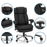 Silla giratoria BUILDER XXL I en cuero sintético negro con reposabrazos ajustables de hjh OFFICE