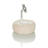Soporte para teléfono móvil y tableta COMFILAP II beige con cojín de anillo de felpa de hjh OFFICE – vista de 360° (vista lateral 72°)